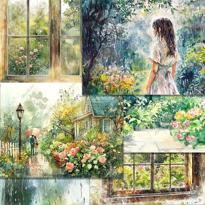 Rainy Day Junk Journal Kit, Summer Ephemera Digital Download