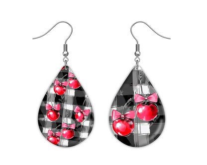 Cherry Coquette Seamless Pattern, Checkered Background