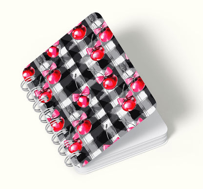 Cherry Coquette Seamless Pattern, Checkered Background