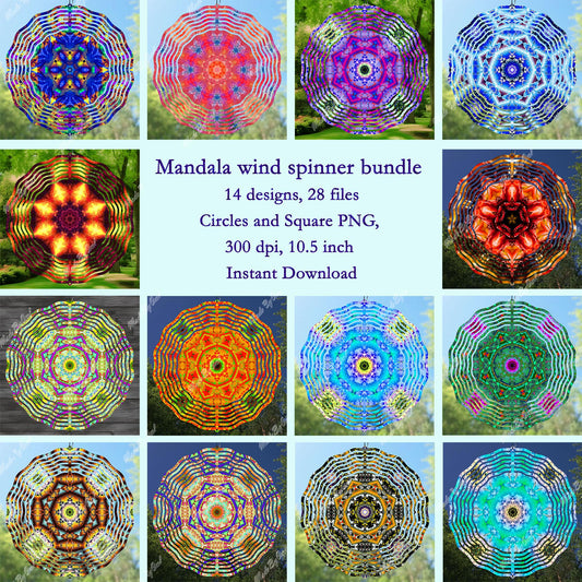 Mandala wind spinner sublimation design bundle 