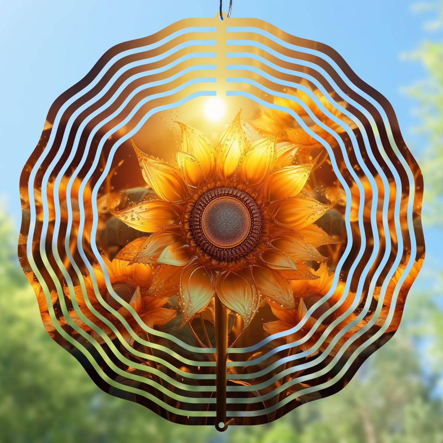 Night sunflower wind spinner sublimation design