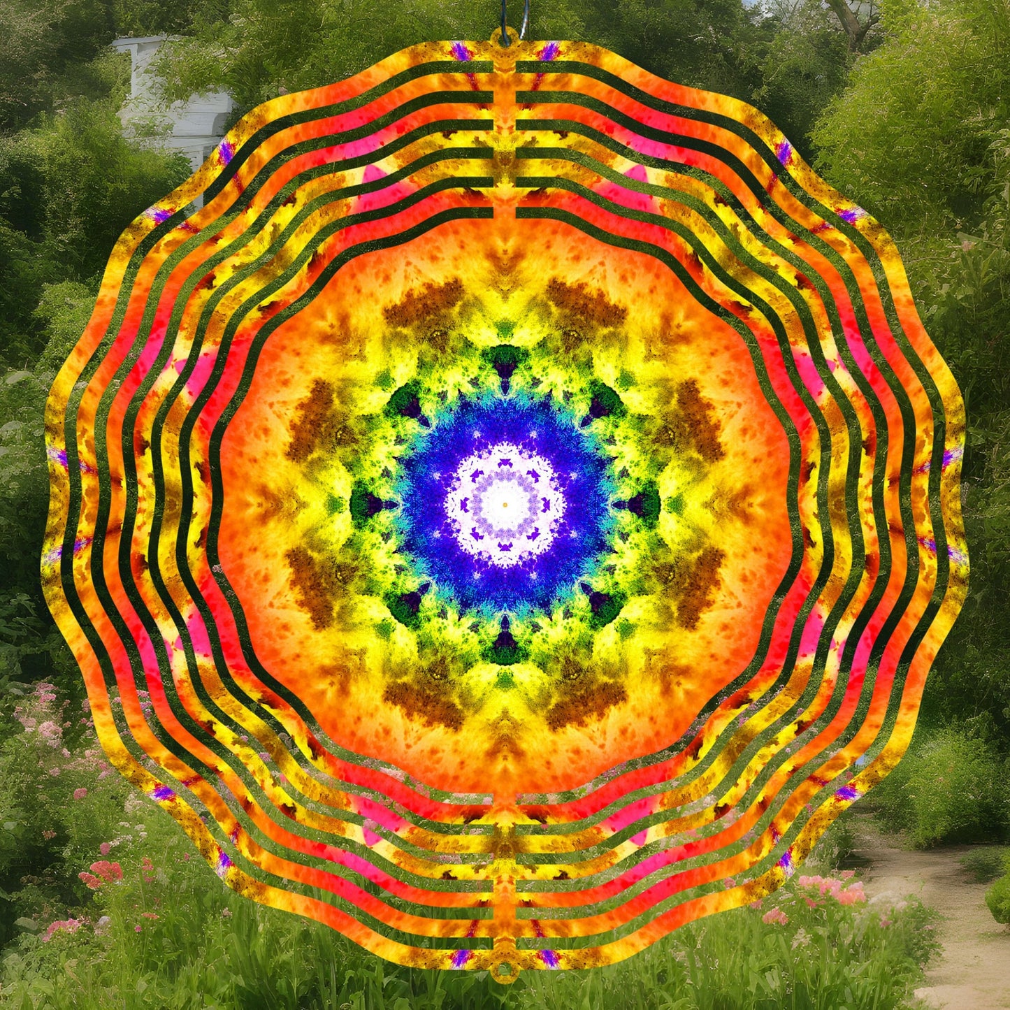 Orange mandala wind spinner sublimation design