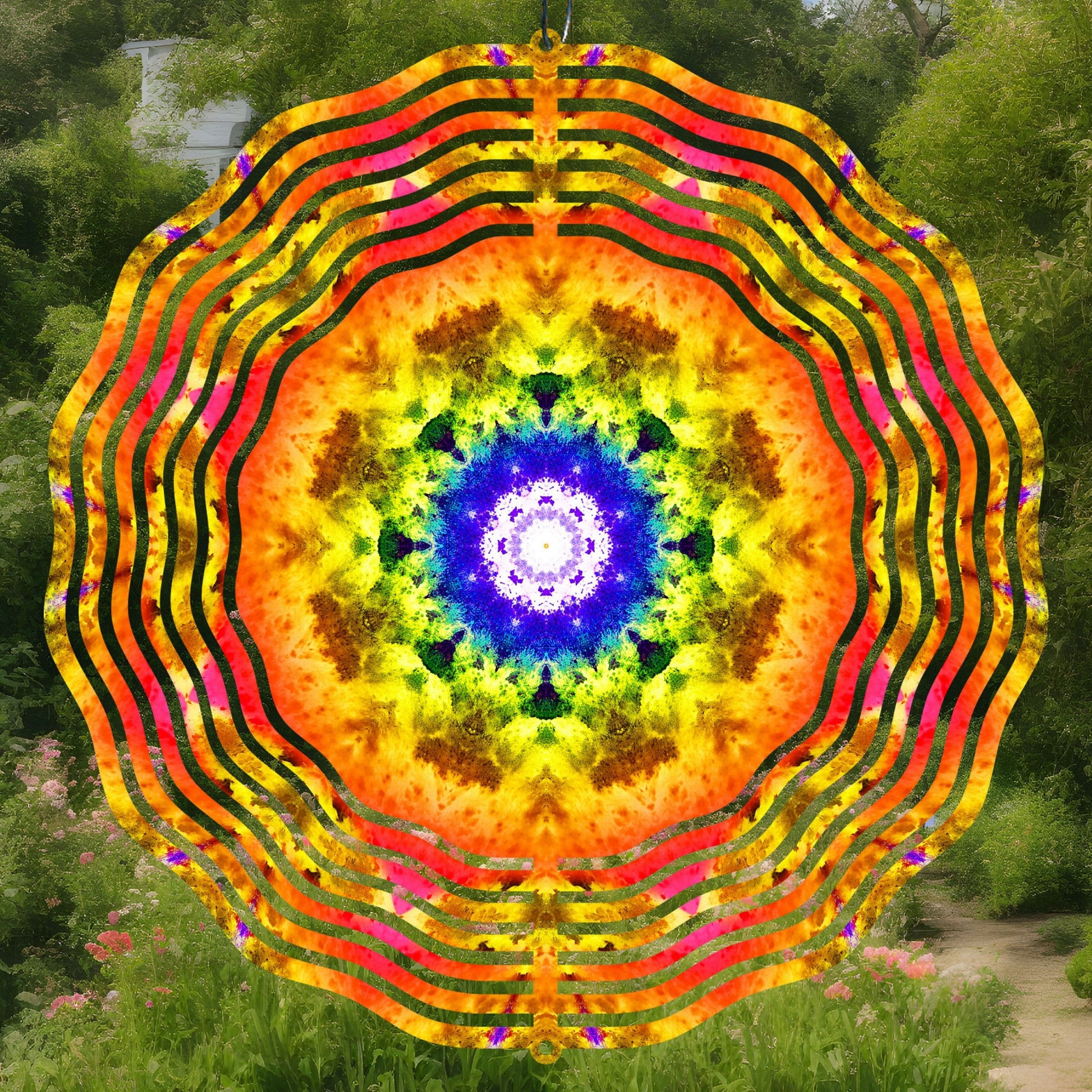 Orange mandala wind spinner sublimation design