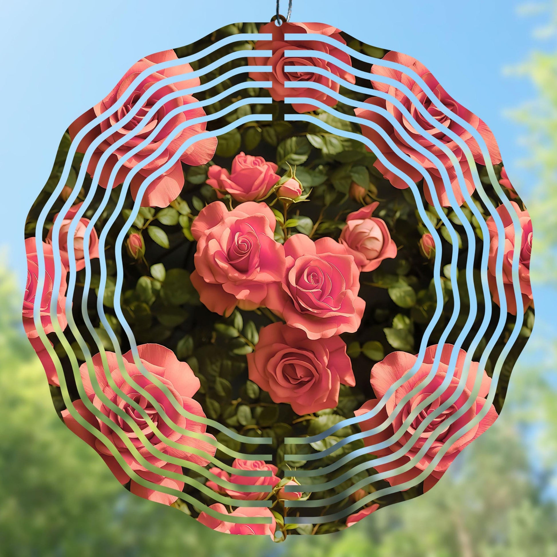 Pink roses wind spinner sublimation design