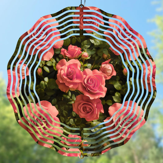 Pink roses wind spinner sublimation design