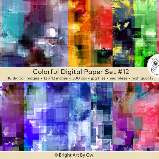 Colorful digital paper, pixel art seamless patterns patterns, gamers theme instant download