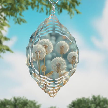 3D Dandelions Wind Spinner Sublimation Design, PNG Download