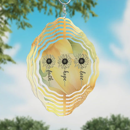Faith Hope Love Wind Spinner Design, Sublimation PNG