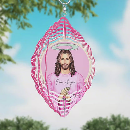 Jesus Christ "I am with you" Wind Spinner Design PNG