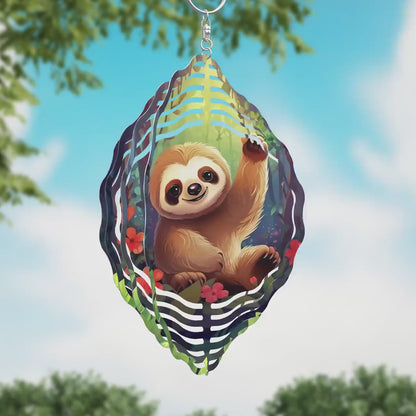 Sloth Wind Spinner Sublimation Design PNG Digital Download