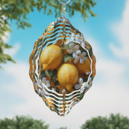 3D Lemons Wind Spinner Design - Sublimation PNG Download