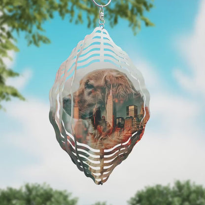 Sublimation Design: Golden Retriever Wind Spinner – PNG