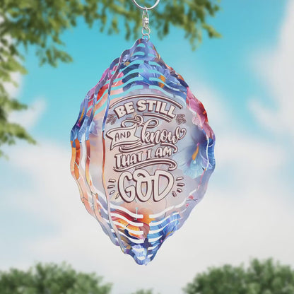 Christian Wind Spinner Design "Be Still and Know That I Am God"