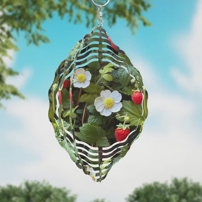 3D Strawberry Wind Spinner Sublimation Design Digital Download