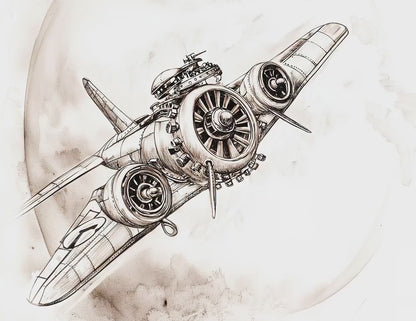 Steampunk Junk Journal Kit, Printable Vintage Plane Ephemera