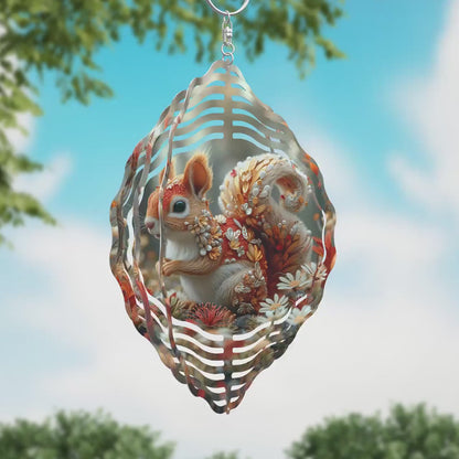 3D Squirrel Wind Spinner Sublimation Design, Digital Download