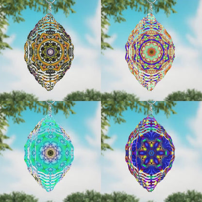 Mandala Wind Spinner Sublimation Design Bundle, Download PNGs