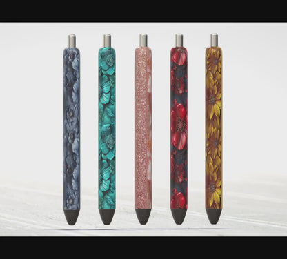 3D Flowers Glitter Pen Wraps PNG, 15 Sublimation Designs