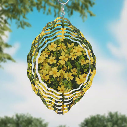 Yellow Flowers Wind Spinner Sublimation Design PNG
