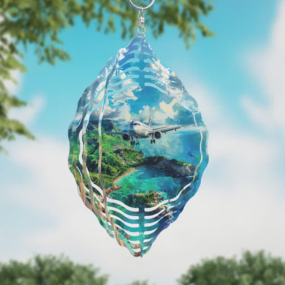 Coastal Landscape Wind Spinner Design – Sublimation PNG Download