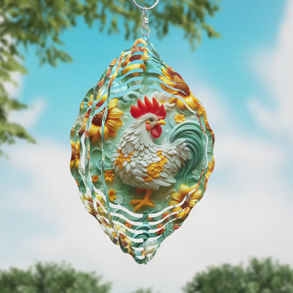 3D Rooster Wind Spinner Sublimation Design Digital Download