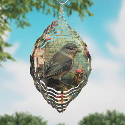 3D Bird Wind Spinner Sublimation Design, PNG Download