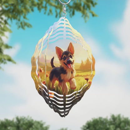 Cute Dog Wind Spinner Sublimation Design, Instant Download PNG