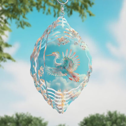 Heron Bird Wind Spinner Sublimation Design Download