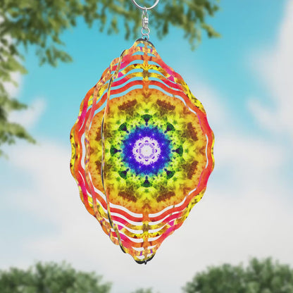Orange Mandala Wind Spinner Sublimation Design Digital Download