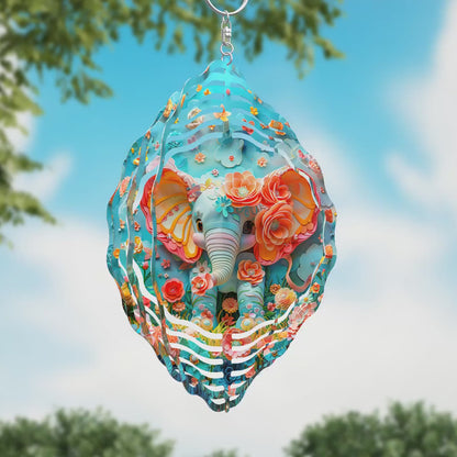 3D Baby Elephant Wind Spinner Sublimation Design, PNG