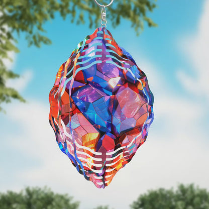 Iridescent Gemstone Wind Spinner Sublimation Design PNG