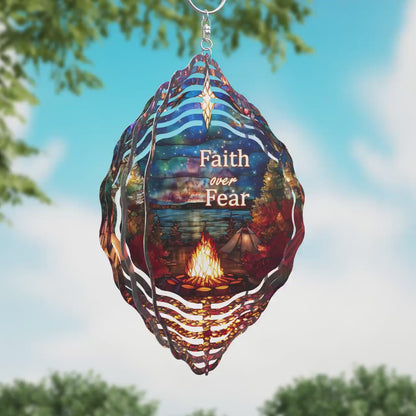 Christian Faith Over Fear Wind Spinner Design – Sublimation PNG Download