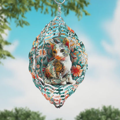 3D Cat Wind Spinner Sublimation Design, PNG Download