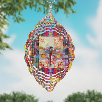 Colorful Dragonfly Wind Spinner Sublimation Design Download