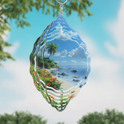Sunny Beach Wind Spinner Design – Sublimation PNG Download