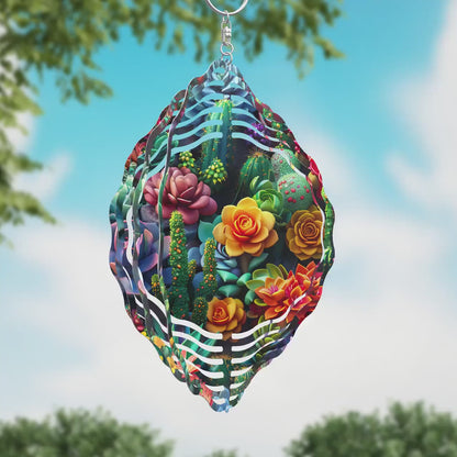 Succulent Wind Spinner Sublimation Design Digital Download