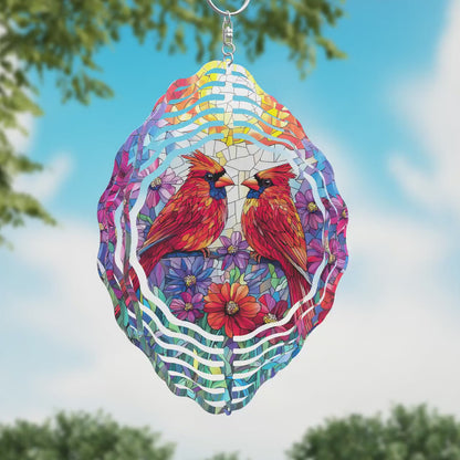 Red Cardinals Wind Spinner Sublimation Design Digital Download