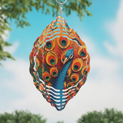 3D Peacock Wind Spinner Sublimation Design Digital Download