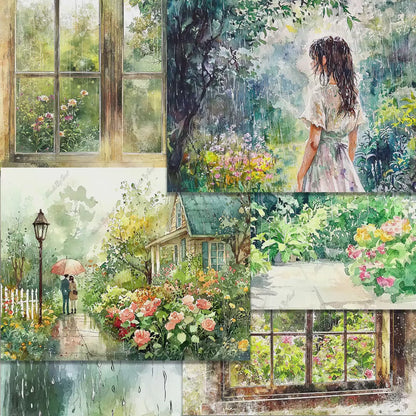 Rainy Day Junk Journal Kit, Summer Ephemera Digital Download