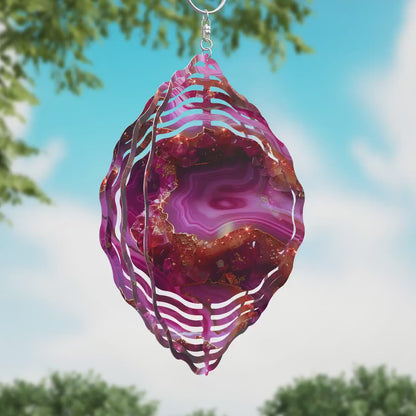 3D Pink Geode Wind Spinner Sublimation Design - Download