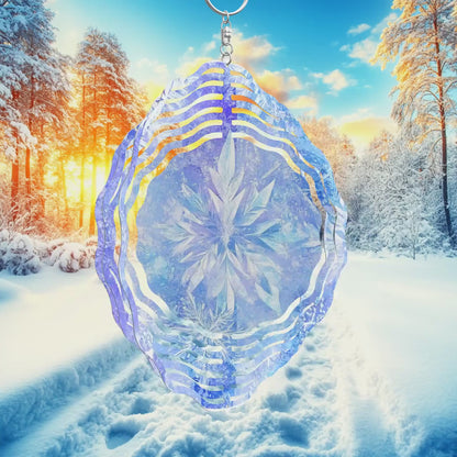 Snowflake Wind Spinner Sublimation Design Instant PNG
