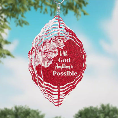 Wind Spinner Sublimation Design "With God Anything Is Possible"