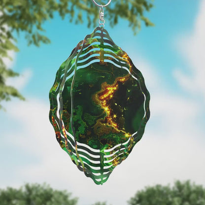 3D Emerald Green Geode Wind Spinner Sublimation Design