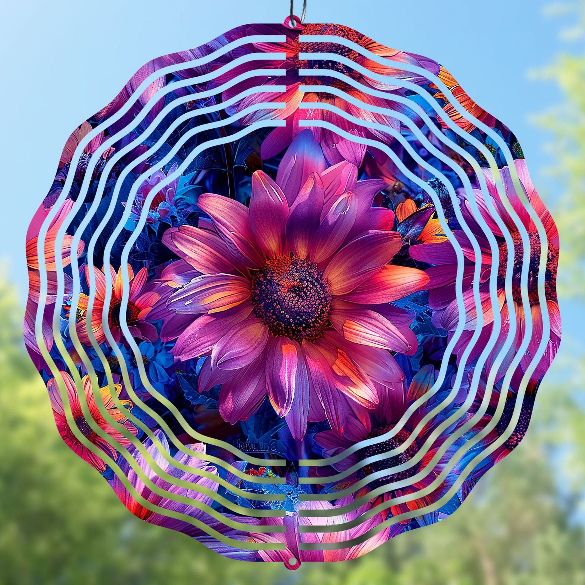 Purple sunflower wind spinner sublimation design, preview