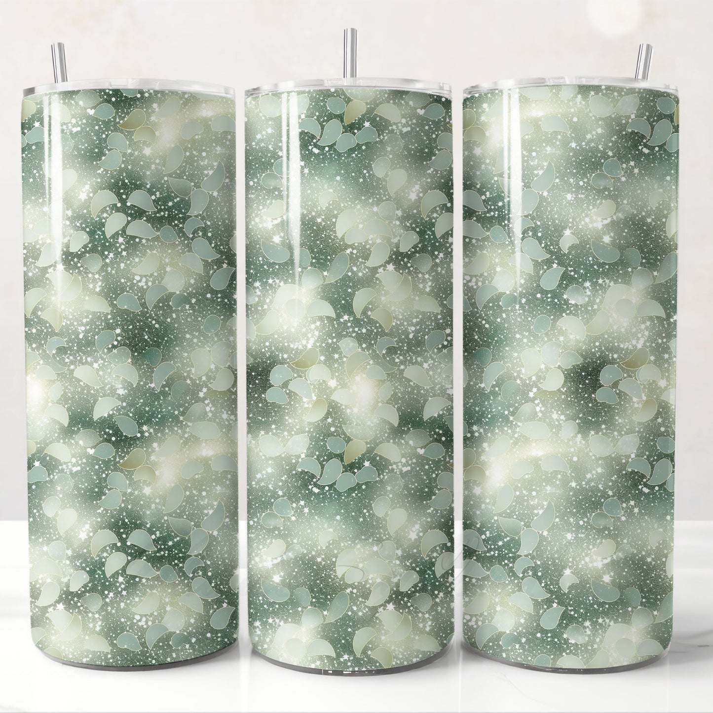 Sage green floral 20oz tumbler wrap subimation design, seamless pattern digital download