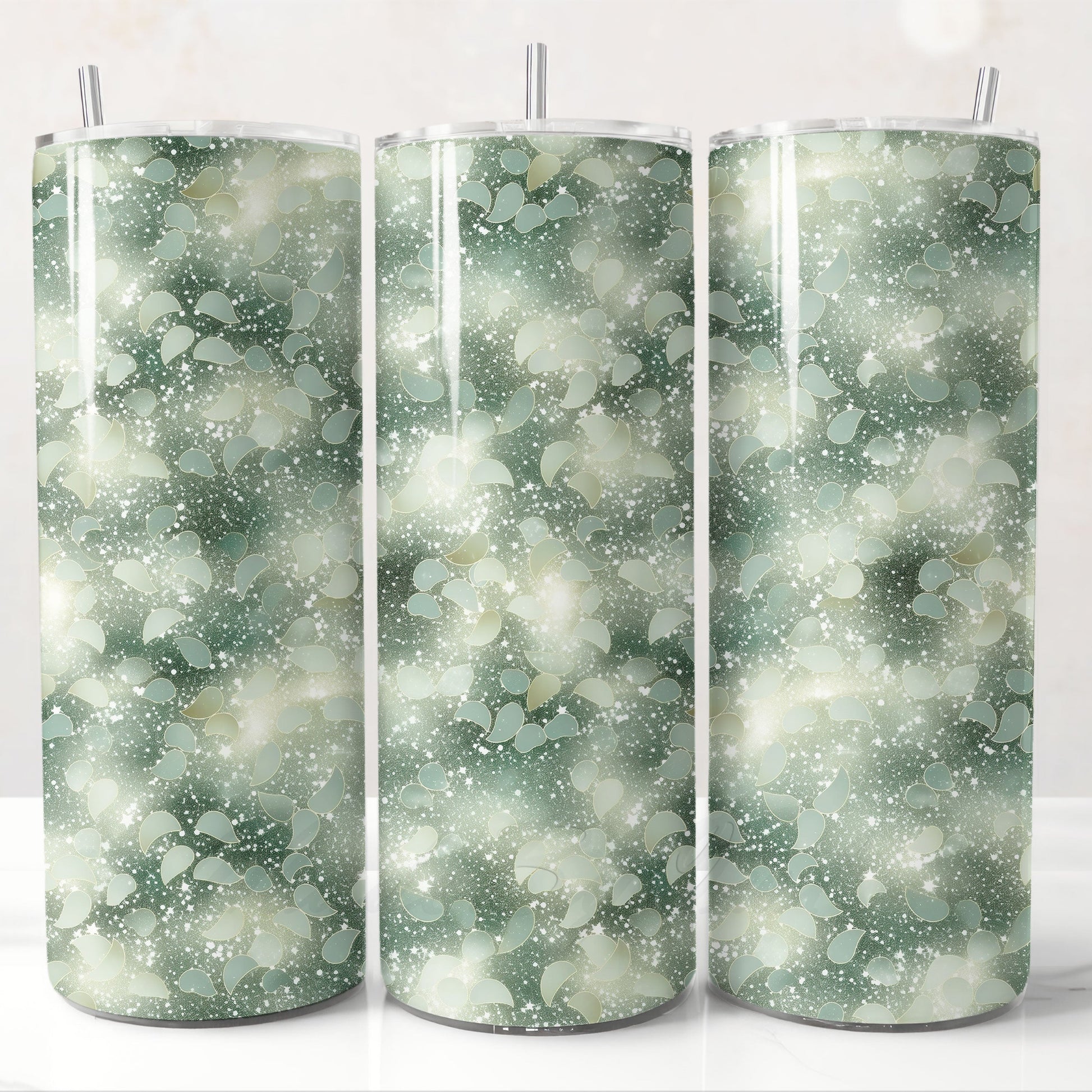 Sage green floral 20oz tumbler wrap subimation design, seamless pattern digital download