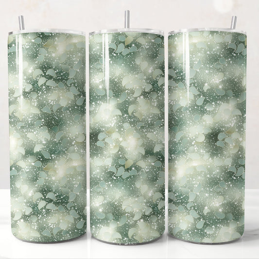 Sage green floral 20oz tumbler wrap subimation design, seamless pattern digital download