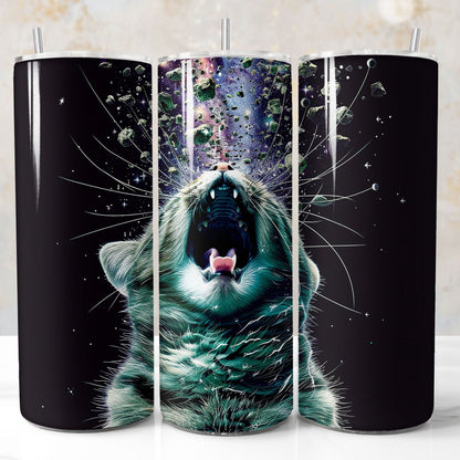 screaming cat funny tumbler wrap sublimation design