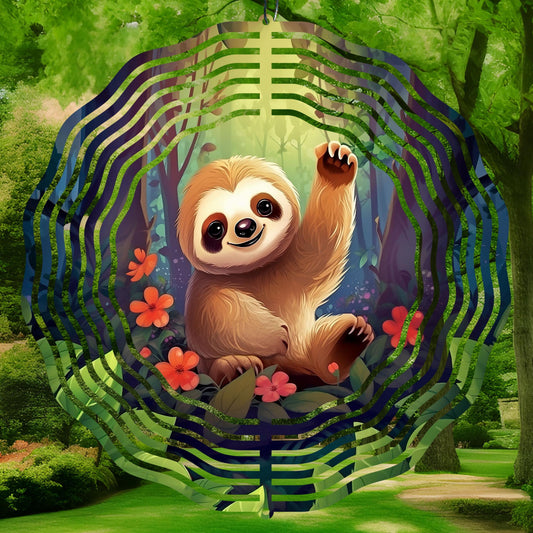 High-resolution cute sloth wind spinner sublimation design from ByOwlStudio.  