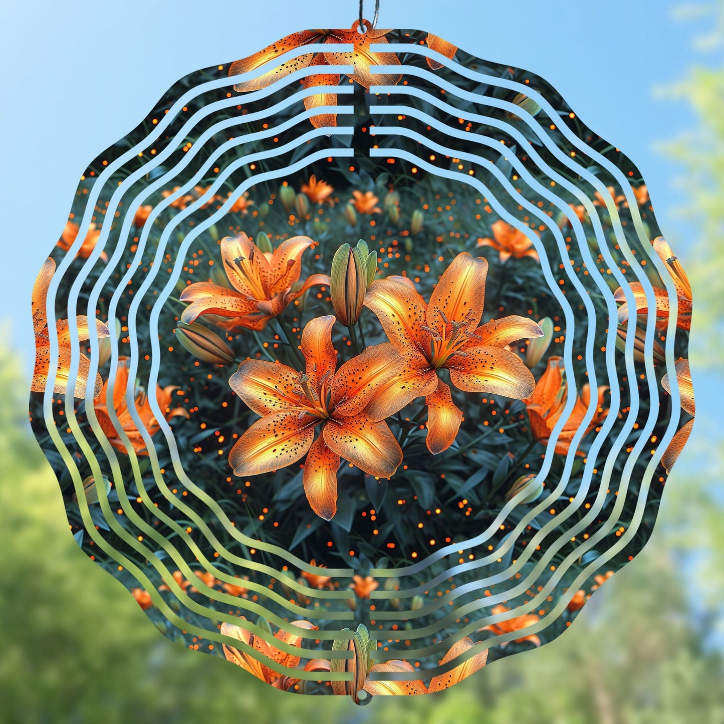 Tiger Lily Flower wind spinner sublimation design